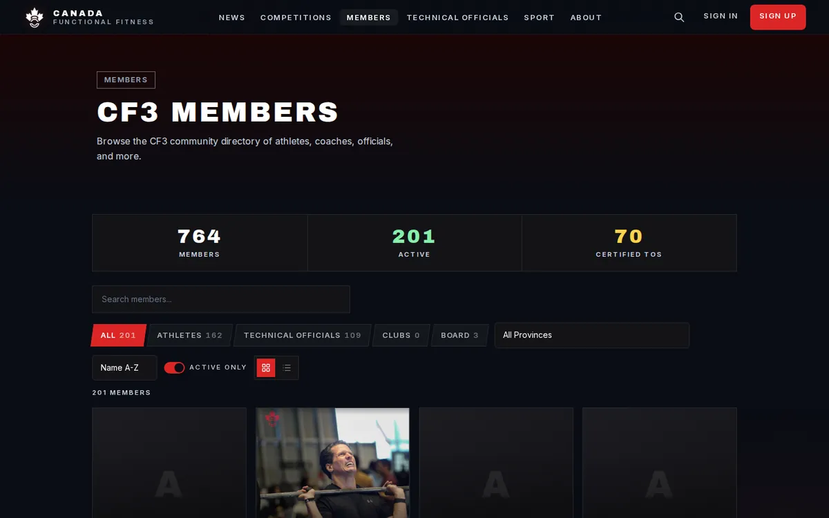 A public directory, with full profiles for members on desktop