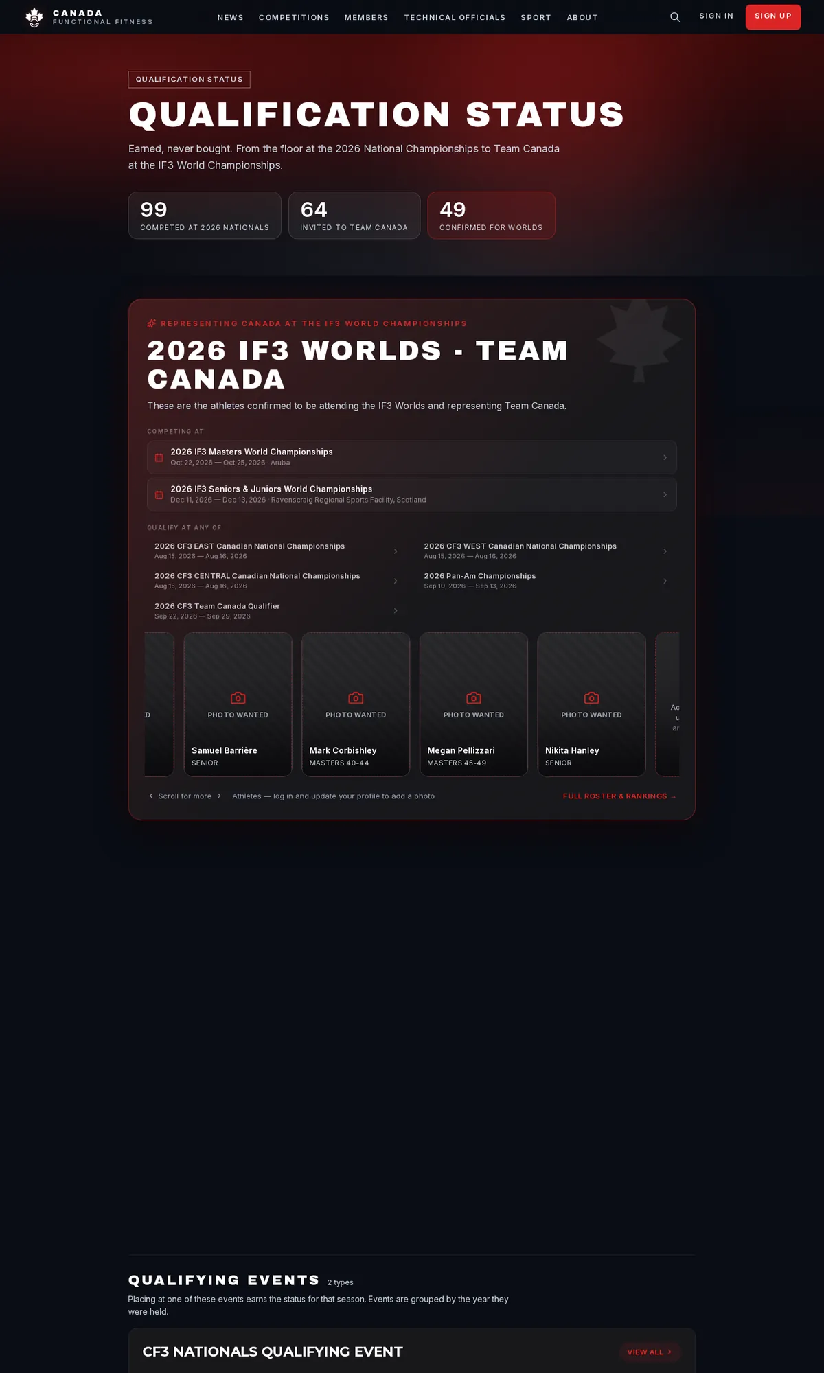 See who has qualified, live on desktop