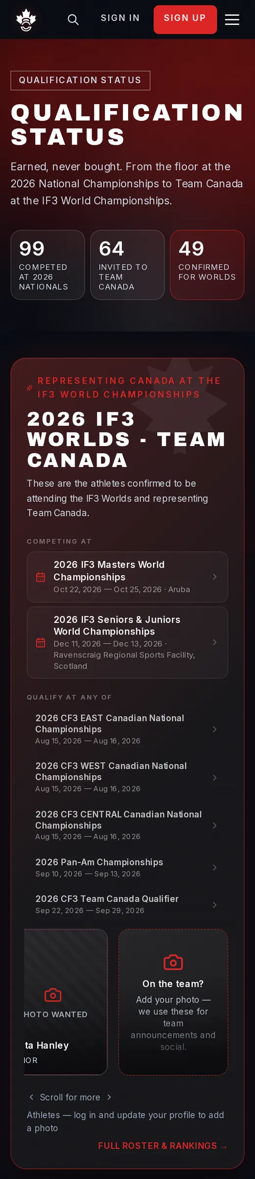 See who has qualified, live on a phone