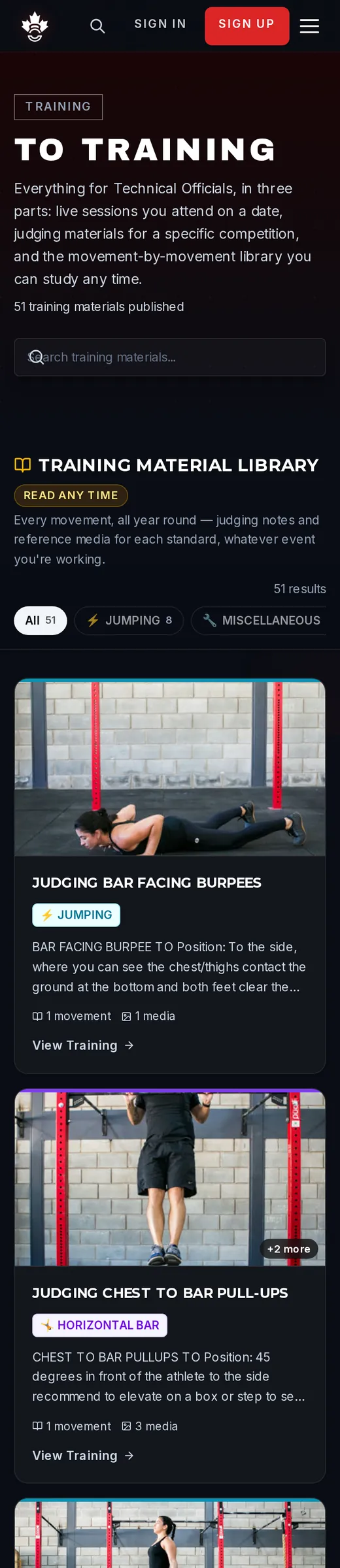Judging guides and movement standards, free on a phone